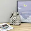 Bolso Original de Por Vida para Mujer Bolso Cubo con Cordón Geométrico Bolso Rombo Bolso de Hombro a la Moda para Mujer