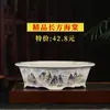 Maceta de flor de arena morada pintada al por mayor de fábrica, hecha a mano, rectangular para suculentas, grande, pequeña, creativa, para bonsái, orquídea, maceta especial