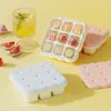 Forma de Gelo Criativa em Formato de Biscoito Silicone de Grau Alimentício Pressione para Soltar Caixa Mini Máquina de Gelo Doméstica Molde para Freezer de Geladeira