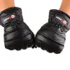 Guantes de Cuero para Ciclismo al Aire Libre de Otoño e Invierno con Forro de Felpa y Engrosados Guantes de Esquí a Prueba de Frío Guantes de Dedo de Cuero PU con Pantalla Táctil