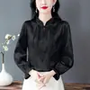 Nuevo top tradicional estilo chino, nuevo modelo de primavera, camiseta de manga larga con botones decorativos, diseño único, blusa elegante y única para mujer