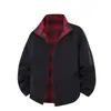 Chamarra Reversible a Bloques de Color para Comercio Exterior Transfronterizo para Hombres y Mujeres, Holgada de Otoño, Top Deportivo con Cuello Alto, Casual Americano