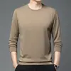 Camiseta Masculina de Manga Longa 2024, Nova Outono/Inverno, Gola Redonda, Casual, Moderna, Versátil, Camiseta Base Top