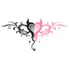 Pegatinas de tatuaje sensibles a la temperatura con alas de corazón y cuernos de diablo, impermeables y de larga duración, para pecho, abdomen y cintura, decoración sexy estilo ins