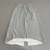 Saia Retro de Algodão Felpudo Cinza para Mulheres Primavera & Outono Nova Saia de Cintura Alta Slim de Comprimento Médio em Linha A Saia Casual Solta