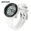 Relógio Esportivo Digital Sanda Masculino e Feminino, À Prova D'água, Pulseira de Silicone Fashion, Multifuncional, Leve e Fino, Display Único, Luminoso