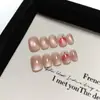Unhas Postiças Elegantes Gatinho Outono e Inverno, Populares no Xiaohongshu e Douyin, Conjunto de 10 Peças de Unhas Postiças Feitas à Mão, Atacado