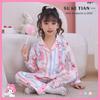 Pijamas para niñas del sudeste asiático primavera y otoño manga larga solapa niñas kulomi lindo caricatura ropa de casa al por mayor