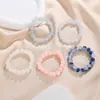 Nuevo pulsera de cristal pulsera de cuentas de hielo agrietado degradado pulsera de cuentas de placa dulce linda pulsera de cuentas para pareja amigas
