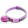 Collar de tela para mascotas de 1,0 cm, reflectante nocturno, anillo para perro, collar lindo para gato, campana grande, accesorios de tracción anti-pérdida