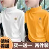 Y2556 # Camiseta Térmica de Manga Larga con Cuello Alto para Niños, Ropa Interior Cálida para Niños Mayores, Colección Otoño e Invierno 2025.