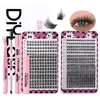 Conjunto Popular Transfronteiriço de Extensão de Cílios Postiços de Grande Capacidade DIY Cabelo de Cluster Único Auto-Enxertável Segmentado Curvatura D Natural Espesso