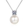 Shi Jia Zhengyuan Colar de Pérolas Simples Elegante Diana Feminino 925 Prata Esterlina Clavícula Corrente Corrente de Lã da Moda