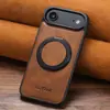 Adequado para Capa de Celular com Carregamento Sem Fio Iphone18 Samsung S26 Sucção Magnética Suporte Giratório 360 graus Fivela de Anel Capa de Couro