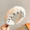 Diadema de Peluche Dentada para Otoño e Invierno para Mujer, Pinza para el Cabello de Cara Lavada con Parte Superior Alta del Cráneo que Hace que la Cara Parezca Más Pequeña, Diadema con Estampado de Leopardo, Goma para el Cabello Antideslizante Estilo Chanel