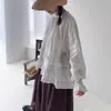 Camisa de Manga Larga Patchwork Holgada Adelgazante Estilo Corte de Primavera Temprana 2026 para Mujer con Diseño Único