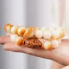 Pulsera de Raíz de Bodhi Tostada al Carbón Original Ecológica Envejecida Doble Círculo 1.2 DIY Dios de la Riqueza Estilo Antiguo Pulsera de Juguete Venta al por Mayor