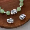 Cuentas espaciadoras de flor de loto y rosa de plata pura 999, accesorios para pulseras DIY, colgantes para collares de cuerda trenzada hechos a mano, accesorios de plata