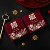 Nova Bolsa Quadrada Pequena Vermelha para Bloquear a Porta de Casamento com Caractere "Felicidade Dupla", Jogo Criativo de Boas-Vindas de Casamento Envelope Vermelho para Abrir a Porta