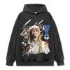 Camiseta de Manga Curta Estampada Lil Wayne Retrô Americana Transfronteiriça Moletom Pesado de Manga Comprida e Gola Redonda com Capuz