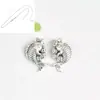 Plata Pura S999 Retro 3D Proceso de Pegamento Duro de Plata Colgante Colgante de Plata de Ley Pez Koi Material Hecho a Mano DIY Joyería