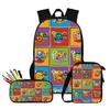 Mochila para Terno Transfronteiriça Mochila 3D Superzings Cor da Moda Estampada Bolsa de Três Peças Dropshipping