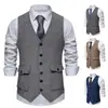 Chaleco de traje de un solo botón retro para hombre de otoño transfronterizo moda masculina multibolsillo talla grande chaqueta de negocios para hombre
