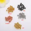 Cuentas de Cobre Puro Chapadas en Oro de 18 Quilates que Conservan el Color para Pulseras y Collares, Cuentas Redondas para Joyería DIY, Accesorios Hechos a Mano para Cuentas, Cuentas Sueltas