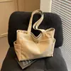 Bolsa de Ombro Feminina Moda 2025 Nova Grande Capacidade PU de Alta Textura Bolsa de Mão Bolsa Tote Retrô