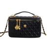 Bolso Pequeño de Textura de Alta Calidad Transfronterizo para Mujer 2024 Nuevo Diseño Nicho Bolso Cruzado con Cadena Romboidal Bolso Cubo Portátil