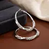 Pendientes de Moda Europeos y Americanos de Nuevo Estilo de Alta Gama de Nicho Transfronterizos con Agujas de Plata, Pendientes de Aro Grandes Simples y Lujosos para Mujer