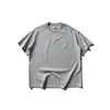Yidao Vintage 2026 Verano Nuevo Retro Cuello Redondo Remache Cuello Pequeño Estilo Americano Unisex Color Sólido Holgado Camiseta de Manga Corta