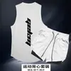 Conjunto Esportivo Masculino Calça de Corrida ao Ar Livre Fitness Verão Basquete Treinamento Secagem Rápida Regata Sem Mangas Roupa de Fitness para Corrida Noturna