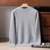 Suéter de cachemira 100% pura de siete agujas engrosado para hombre, jersey de cuello medio alto, nueva colección de punto de cachemira para otoño e invierno