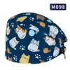 Gorro quirúrgico con hebilla ajustable y estampado para hombres y mujeres, ideal para salón de belleza dental, médico y enfermera, gorro de trabajo de algodón puro.