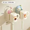 Soporte de pared para cepillo de dientes y vaso, estante de pared para vaso de enjuague bucal, almacenamiento de cepillo de dientes eléctrico, colgador de vasos de dientes para baño del hogar