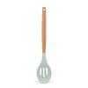 Cuchara con mango de madera, colador de silicona de haya, utensilios de cocina antiadherentes, cuchara para mezclar sopa, cuchara, colador doméstico