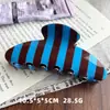 Grampo de Cabelo Retro com Bolinhas Azuis de Ácido Acético e Listras Café, Grampo de Concha Fofo Doce Simples de Temperamento para Penteados, Grampo Jacaré Cabelo