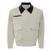 Jaqueta retrô americana 2026 de comprimento curto para primavera/outono com cores contrastantes, design novo, estilo nicho, gola lapela, workwear, peça de outer wear legal e estilosa