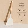 Espátula de silicona de grado alimenticio, cuchara sopera, espátula para saltear, cuchara para cocina, sartén antiadherente, espátula con mango de madera, espátula para freír