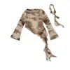 Ropa de Baile de Jazz para el Día de Año Nuevo para Niñas Estilo Jazz Dune Wasteland Traje de Moda Genial Ropa Moderna Hip-Hop para Niños