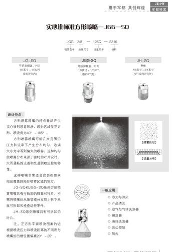 实心锥标准方形喷嘴-JGG-5Q说明1