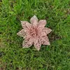 Decoración navideña regalo 15cm flor de Navidad simulación girasol adornos para árbol de Navidad accesorios DIY