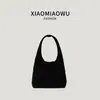 Otoño Invierno Coreano Retro Hobo Bolso de Mujer Versátil para el Trabajo Ligero Color Sólido Gamuza Felpa Bolso de Mano Pequeño para Llevar Sensación de Alta Gama