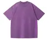 Camiseta de manga corta para hombre, estilo americano moderno, desgastada, 100% algodón lavado, corte holgado para jóvenes, transfronteriza de Amazon, 230g