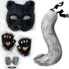 Cosplay Orejas de Gato Aro para el Cabello Accesorios de Cola de Gato Hechos a Mano Lindo Gato Madre Animal Oreja Accesorios para el Cabello Accesorios de Cola de Animal Traje