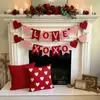 Exclusivo Transfronterizo Día de San Valentín Corazón de Fieltro Blanco Rojo Rosa Bandera de Tirar Banner de Amor Xoxo Decoración de Chimenea