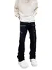 Pantalones vaqueros casuales de estilo americano con cremallera y abertura para el trabajo, de marca moderna, rectos y ajustados.