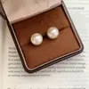 Aretes de Perla Caramel Macchiato, Mismo Estilo que Fever, Aguja de Plata 999 Swarovski, Aretes de Personalidad Vintage, Diseño de Nicho de Alta Gama