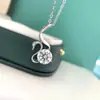 Collar de cisne de plata esterlina S925 para mujer con diamante Mosan de 2 quilates, colgante de plata de moda, cadena de clavícula.